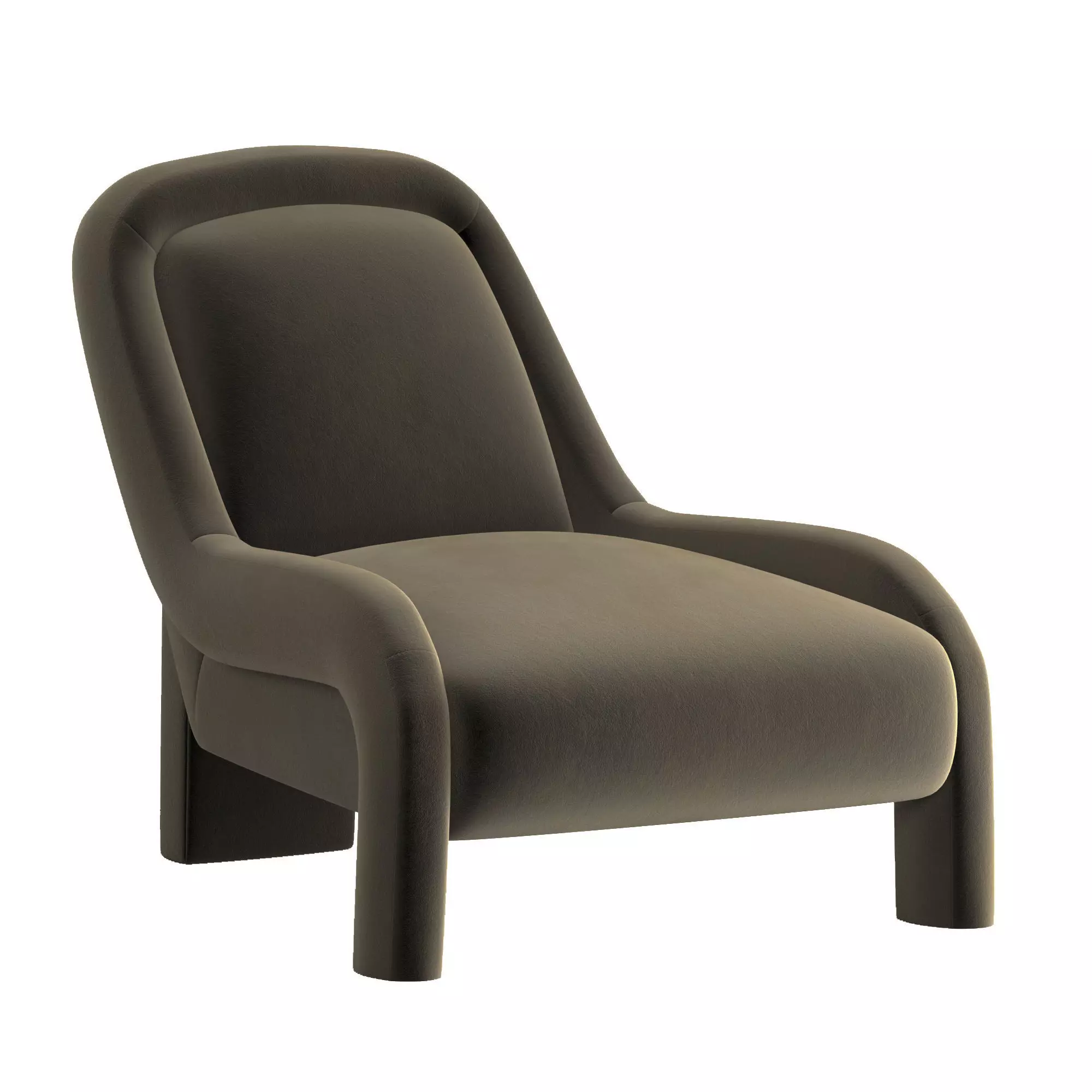 Ellis chair mohair pewter 3D model