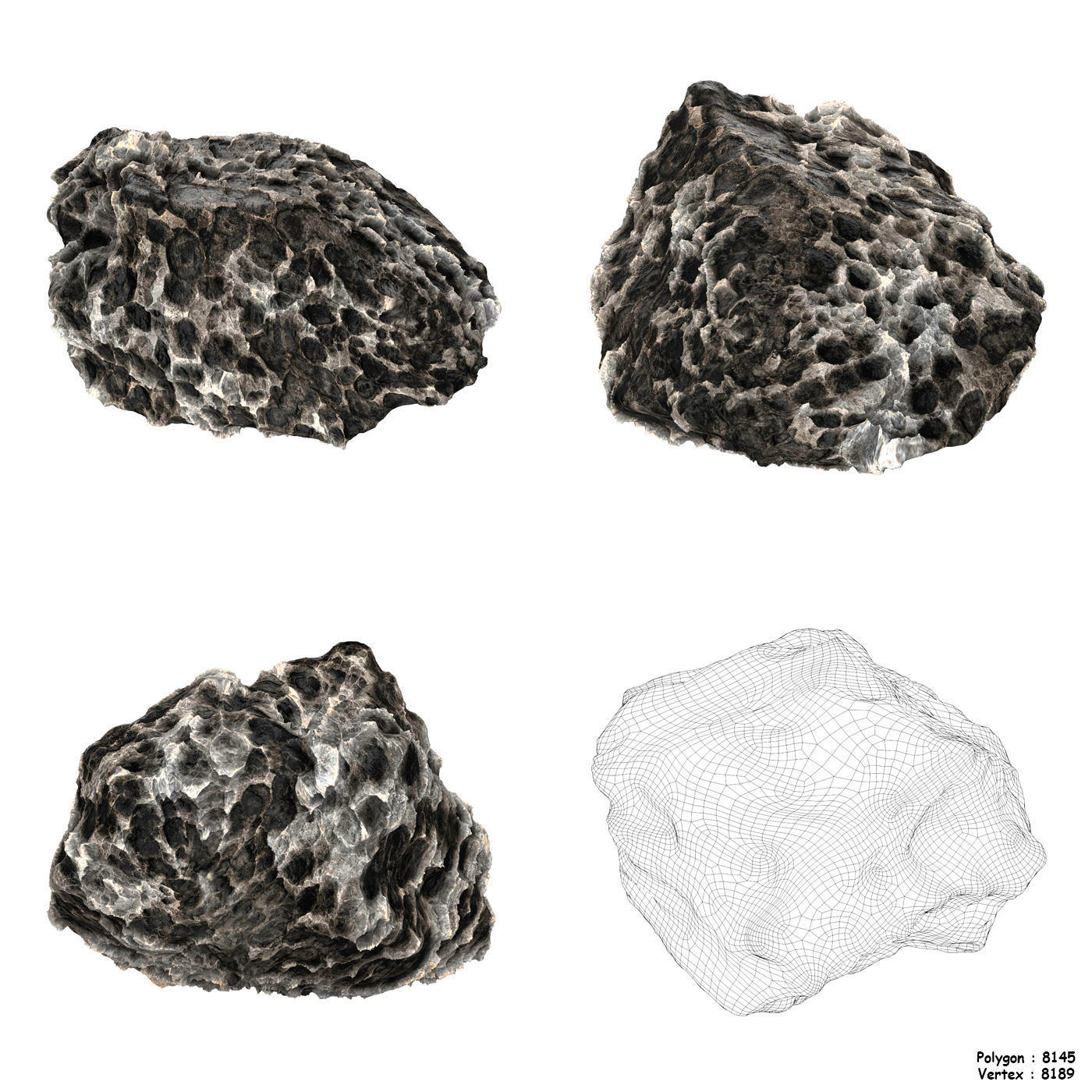 Volcanic Rock Collection Low-poly 3D model_10