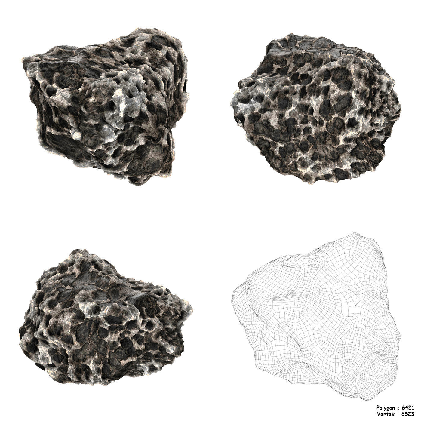 Volcanic Rock Collection Low-poly 3D model_4
