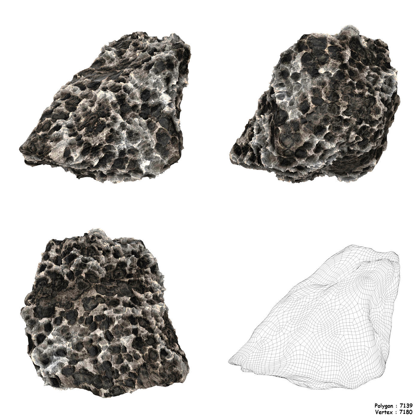 Volcanic Rock Collection Low-poly 3D model_6