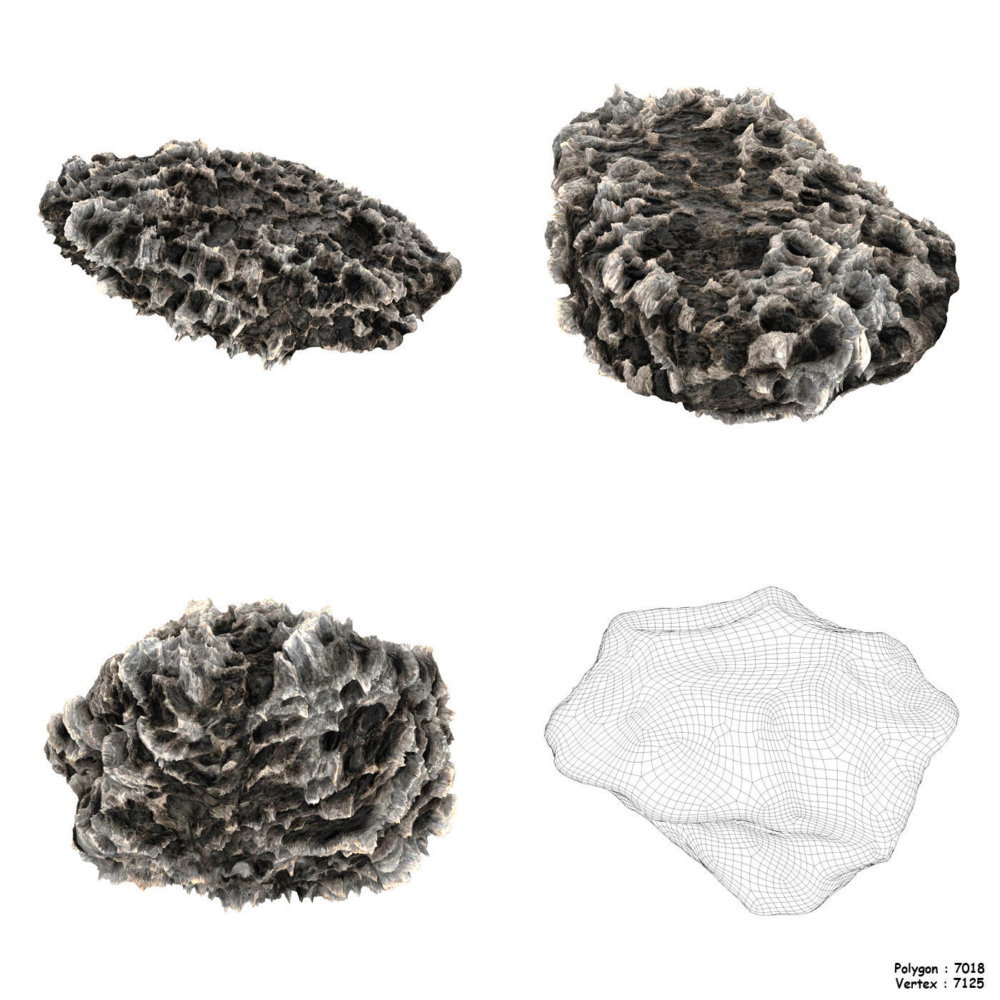 Volcanic Rock Collection Low-poly 3D model_8