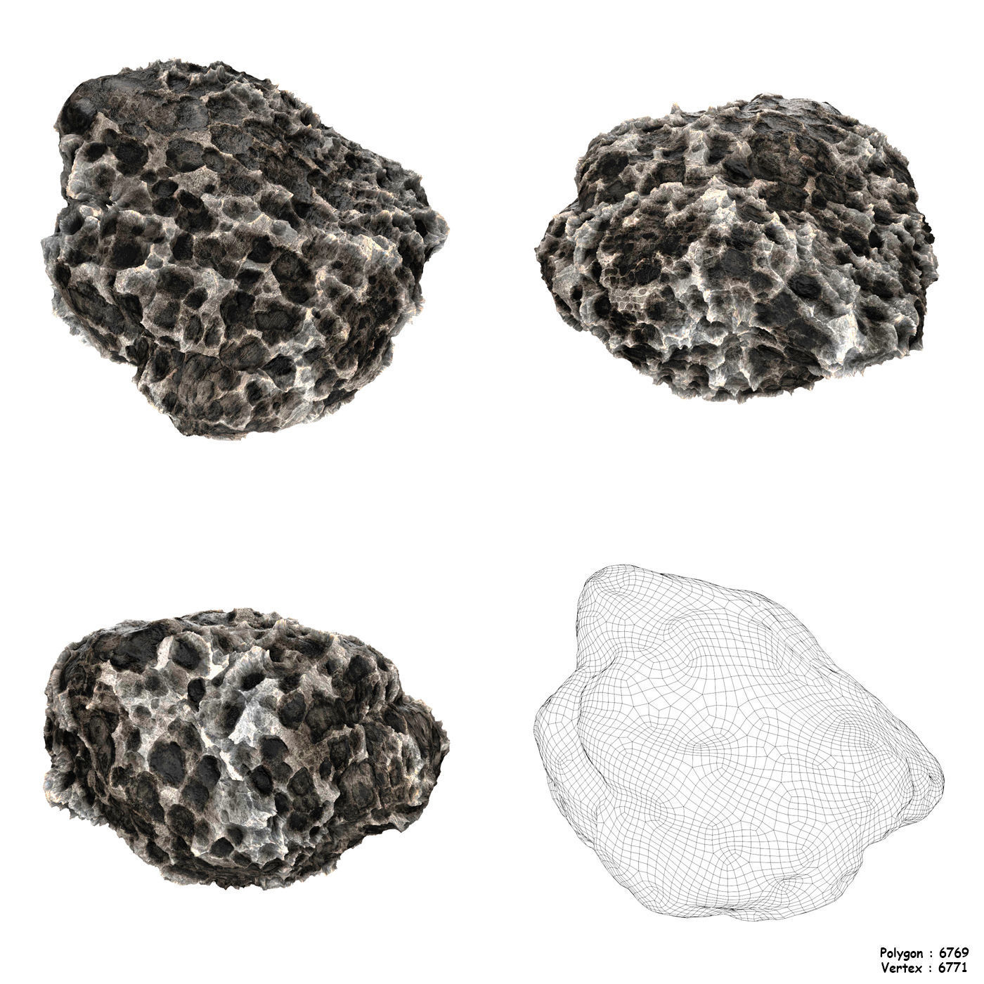 Volcanic Rock Collection Low-poly 3D model_1