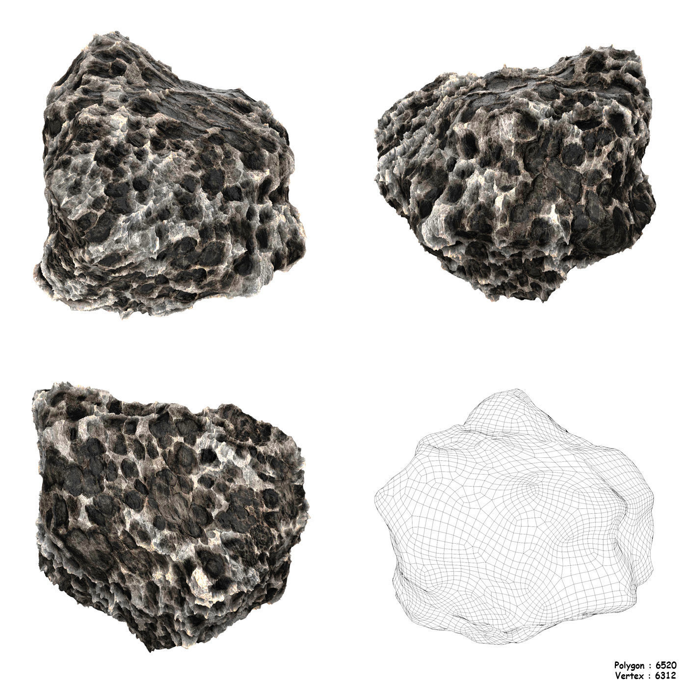 Volcanic Rock Collection Low-poly 3D model_2