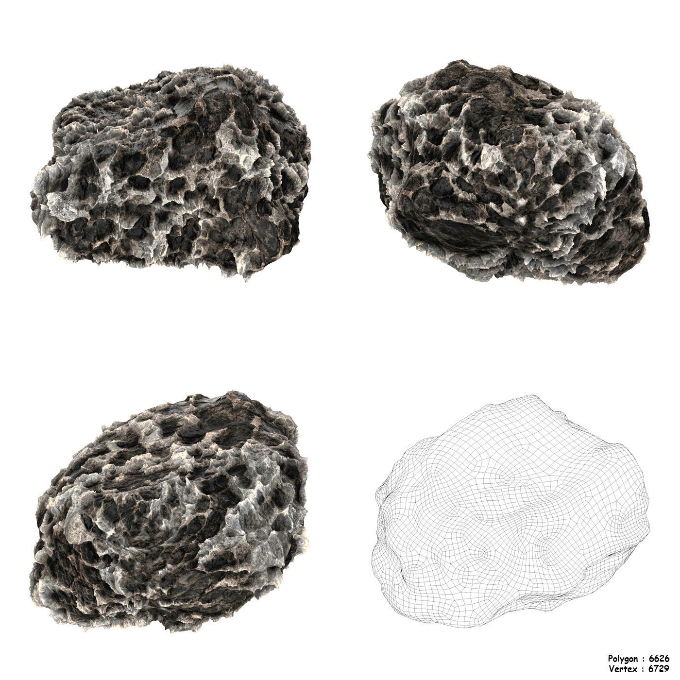 Volcanic Rock Collection Low-poly 3D model_9