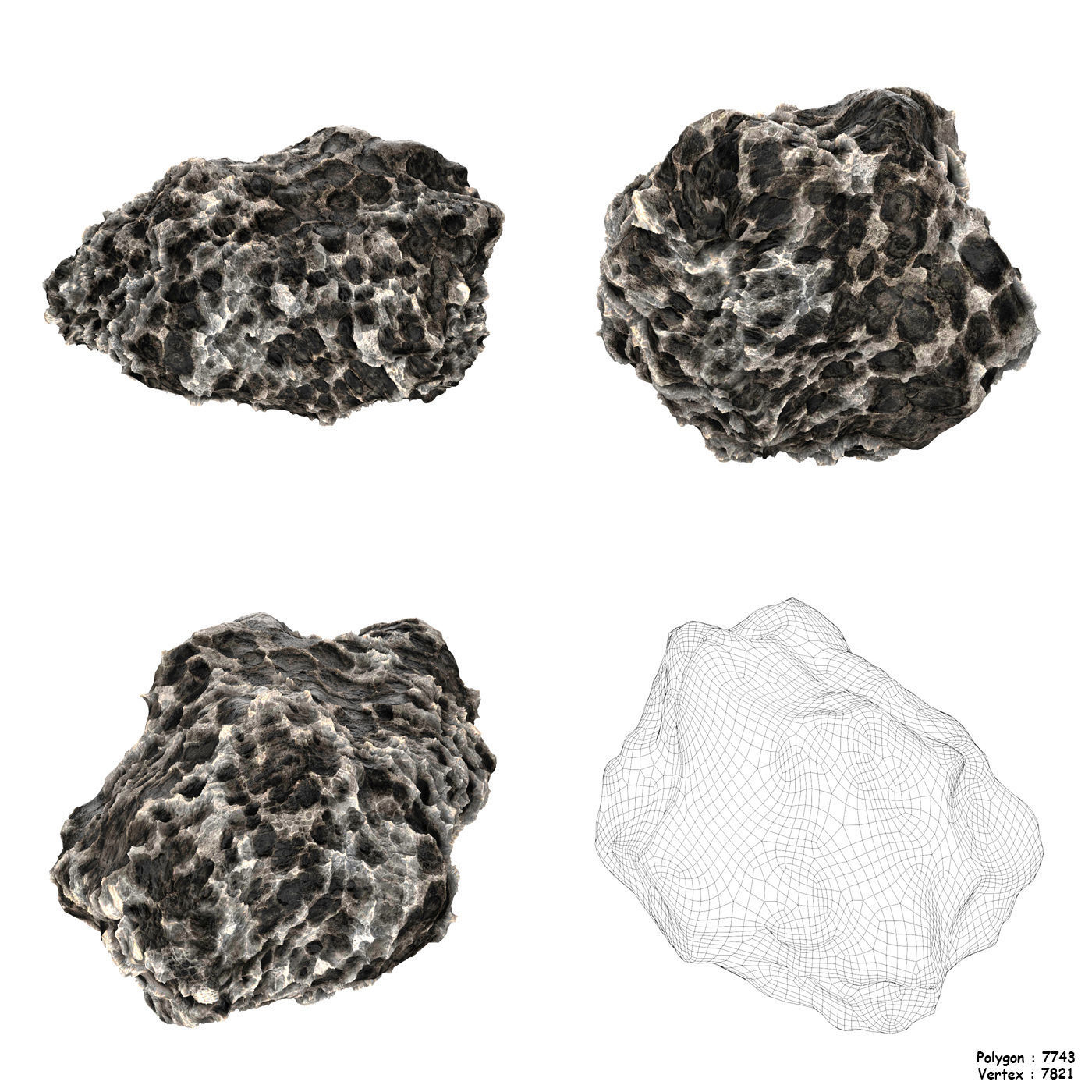 Volcanic Rock Collection Low-poly 3D model_12