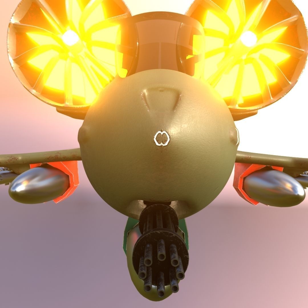 Modern-fighter fighter jet with two flames Low-poly 3D model_9