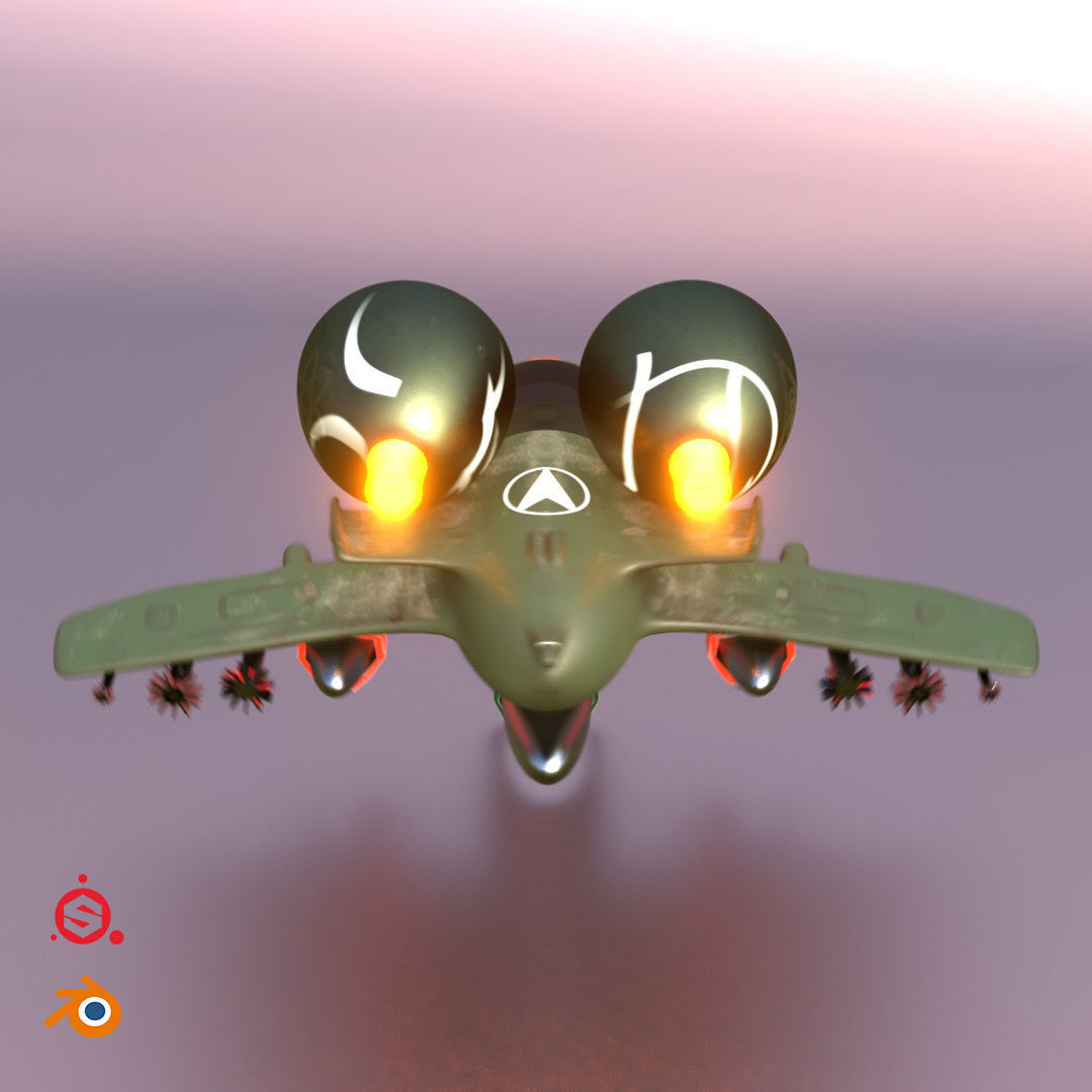 Modern-fighter fighter jet with two flames Low-poly 3D model_4