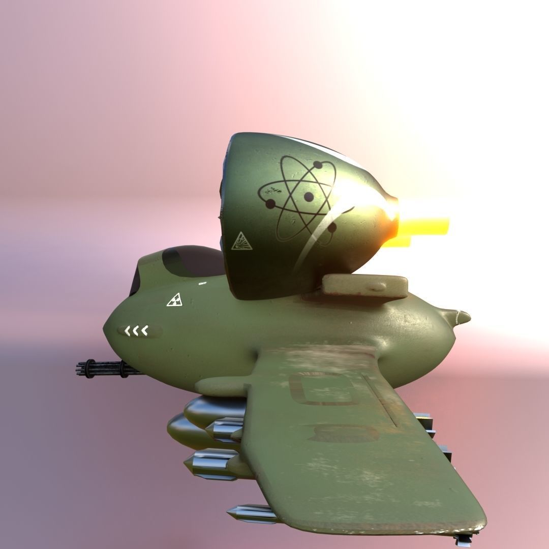 Modern-fighter fighter jet with two flames Low-poly 3D model_6