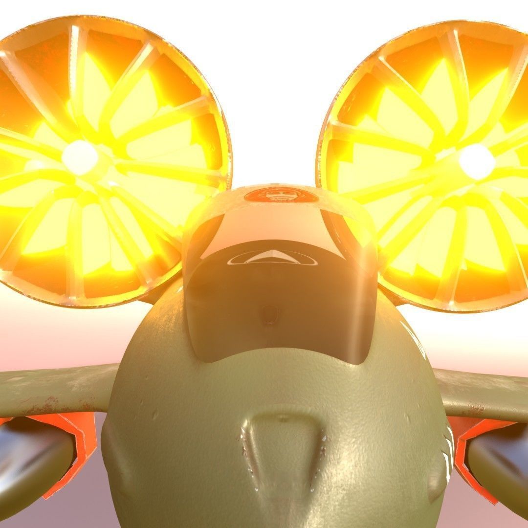 Modern-fighter fighter jet with two flames Low-poly 3D model_2