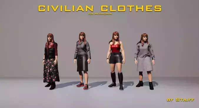 Civilian Clothes for Metahuman Female Character UE5