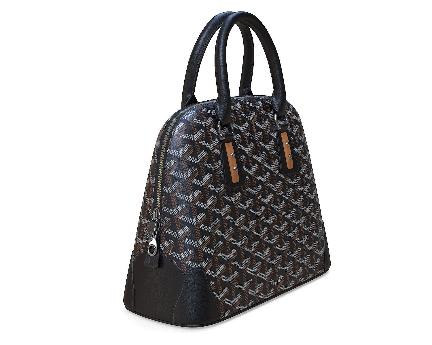 Goyard Vendome Bag Black Low-poly 3D model_2