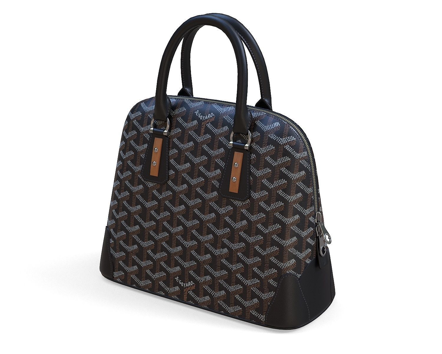 Goyard Vendome Bag Black Low-poly 3D model_3