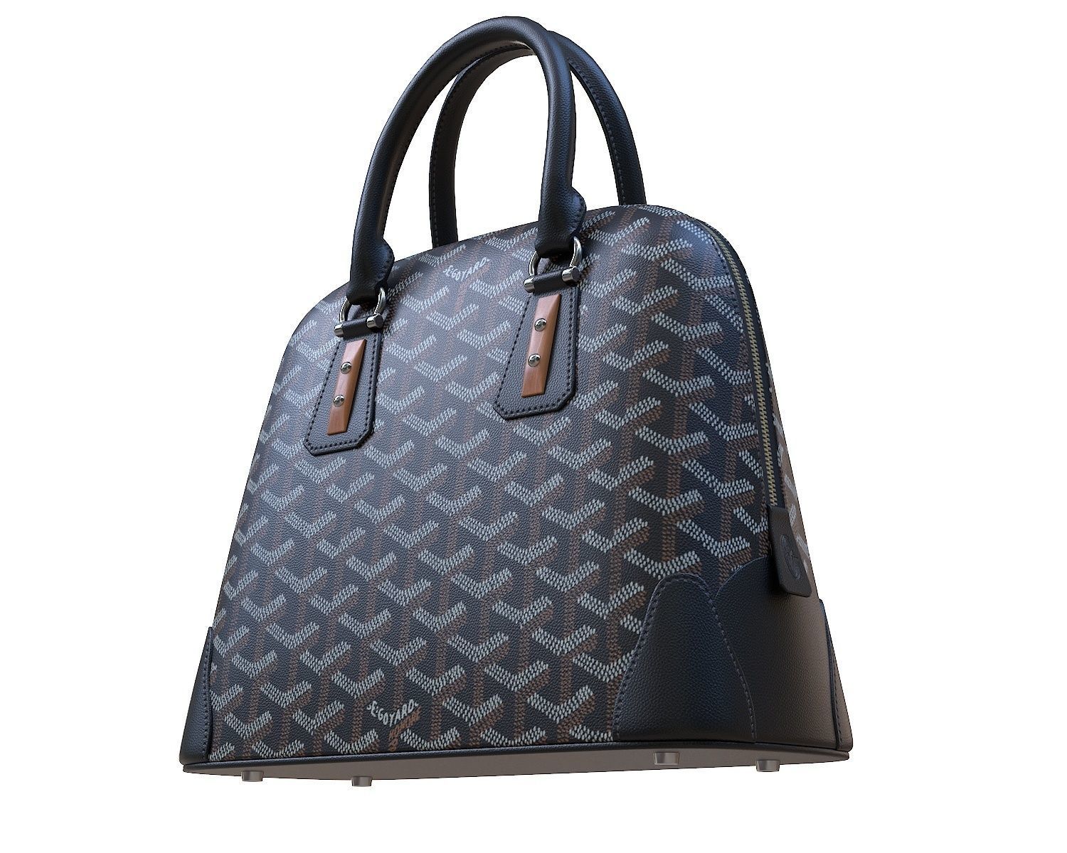 Goyard Vendome Bag Black Low-poly 3D model_4