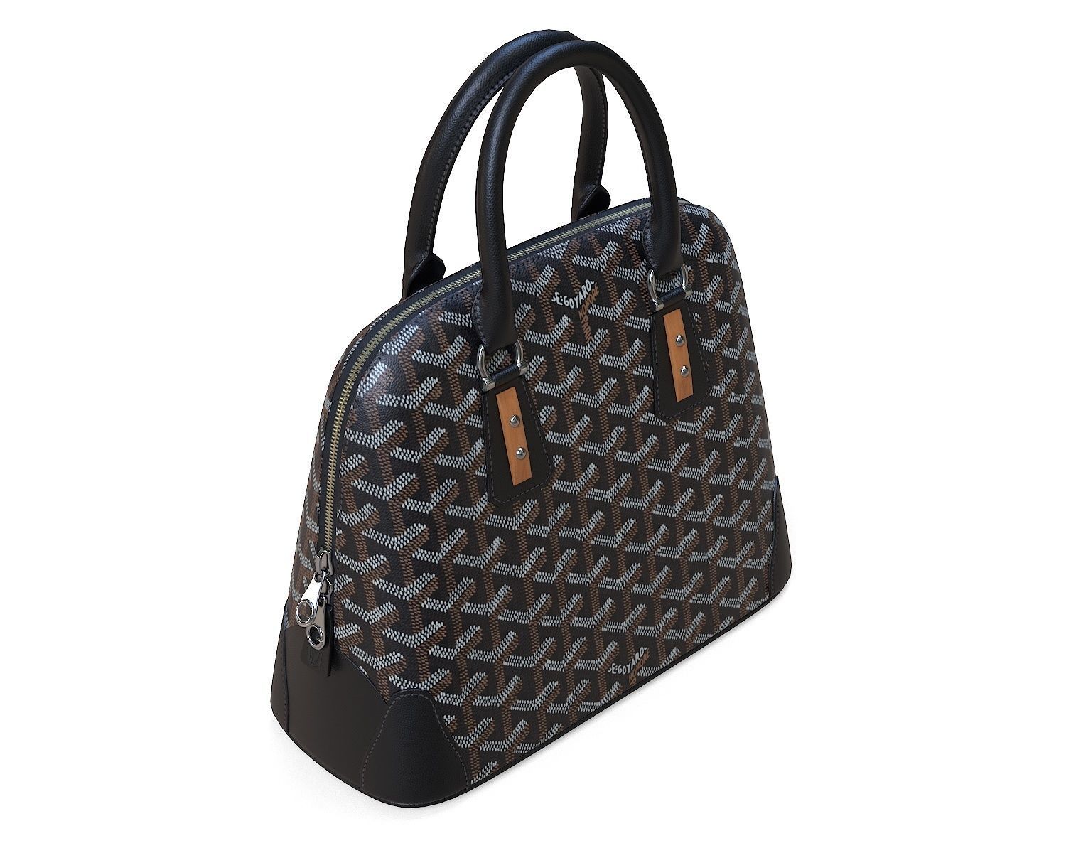 Goyard Vendome Bag Black Low-poly 3D model_5