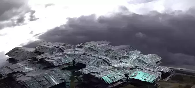 Occult Elven Sci fi courtyard kit bash 3 