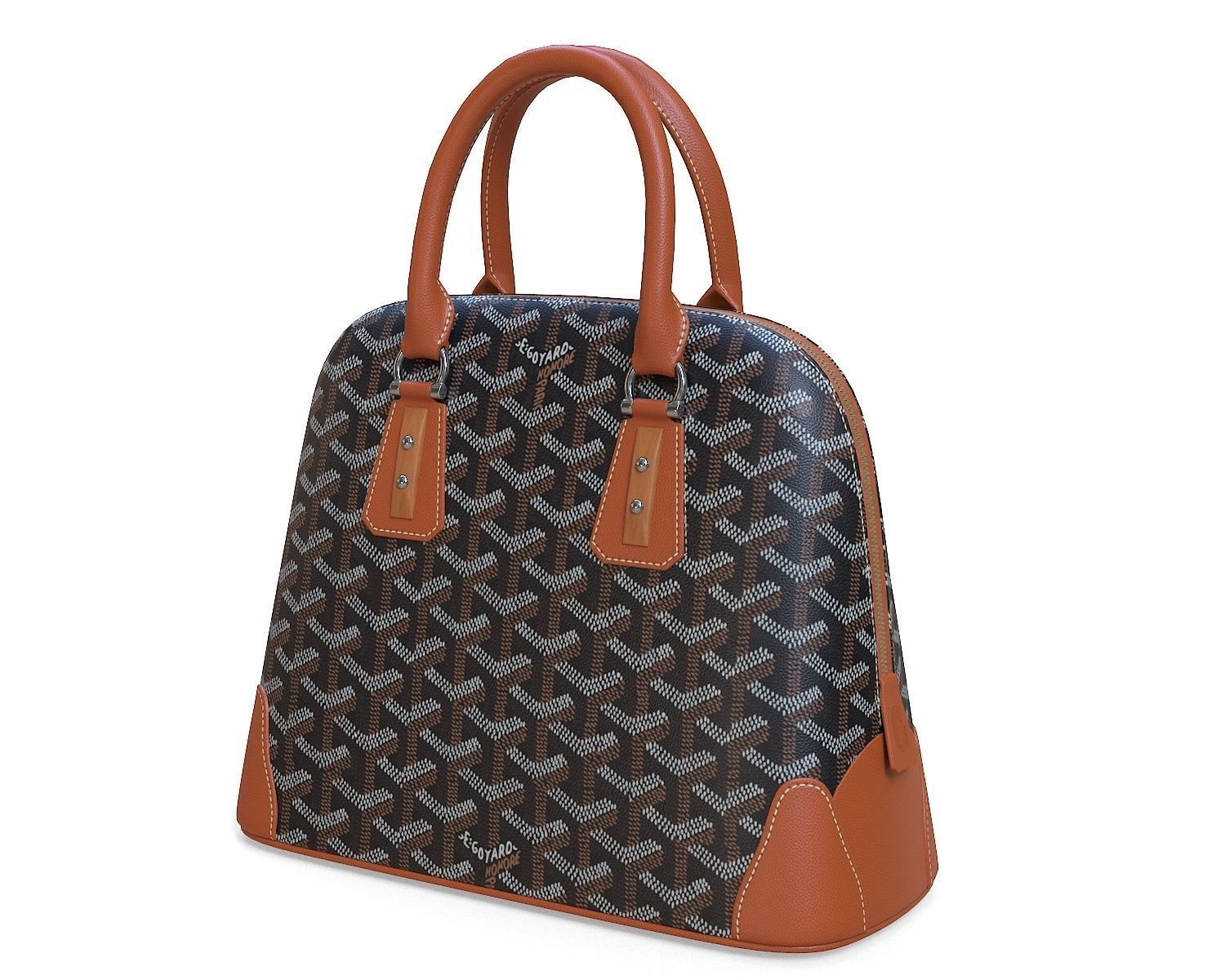 Goyard Vendome Bag Brown Low-poly 3D model_1