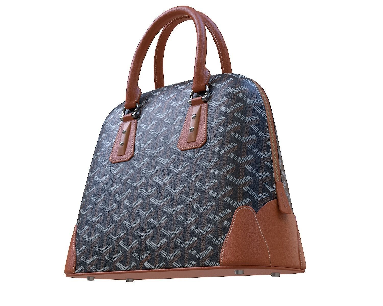 Goyard Vendome Bag Brown Low-poly 3D model_4