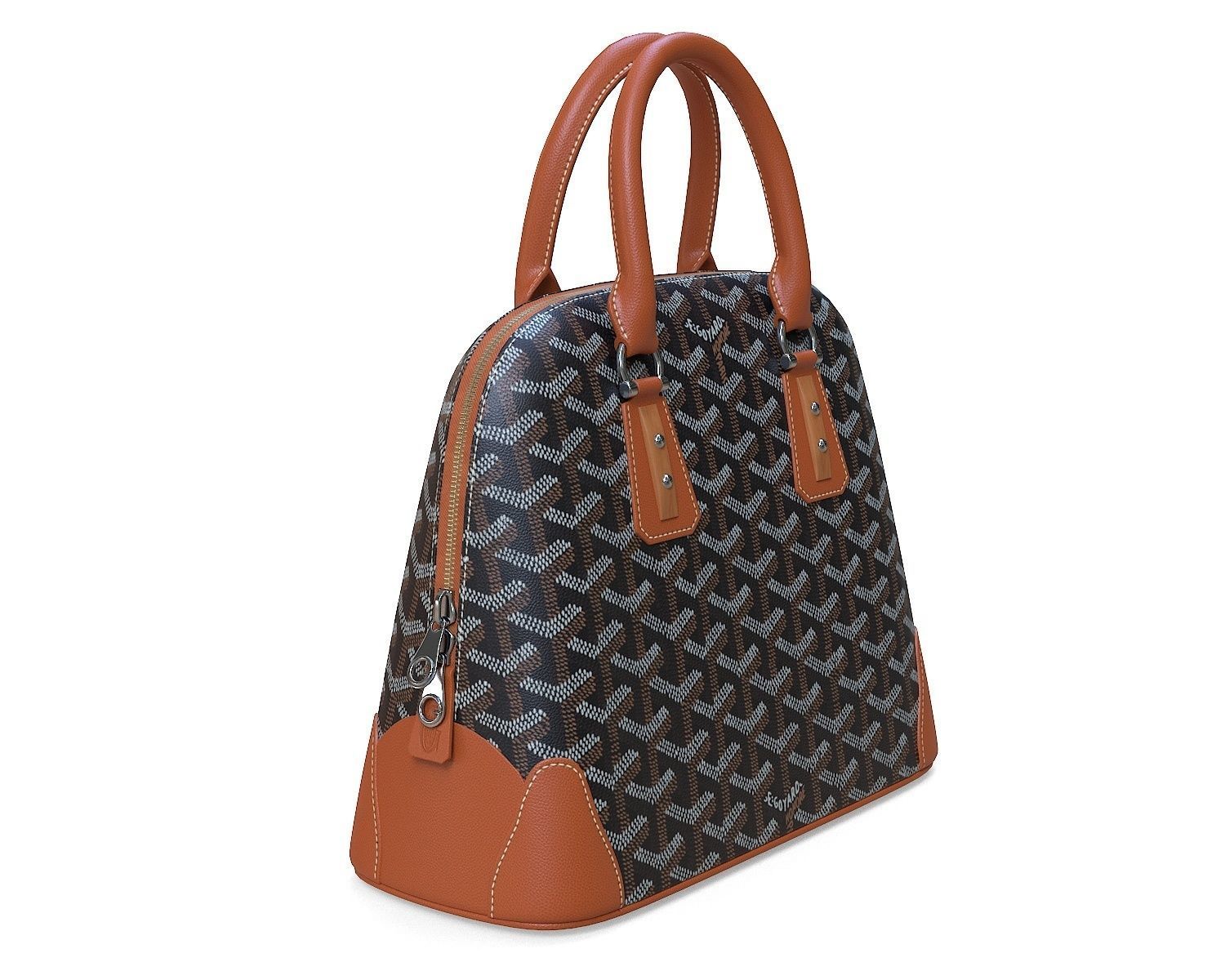 Goyard Vendome Bag Brown Low-poly 3D model_2