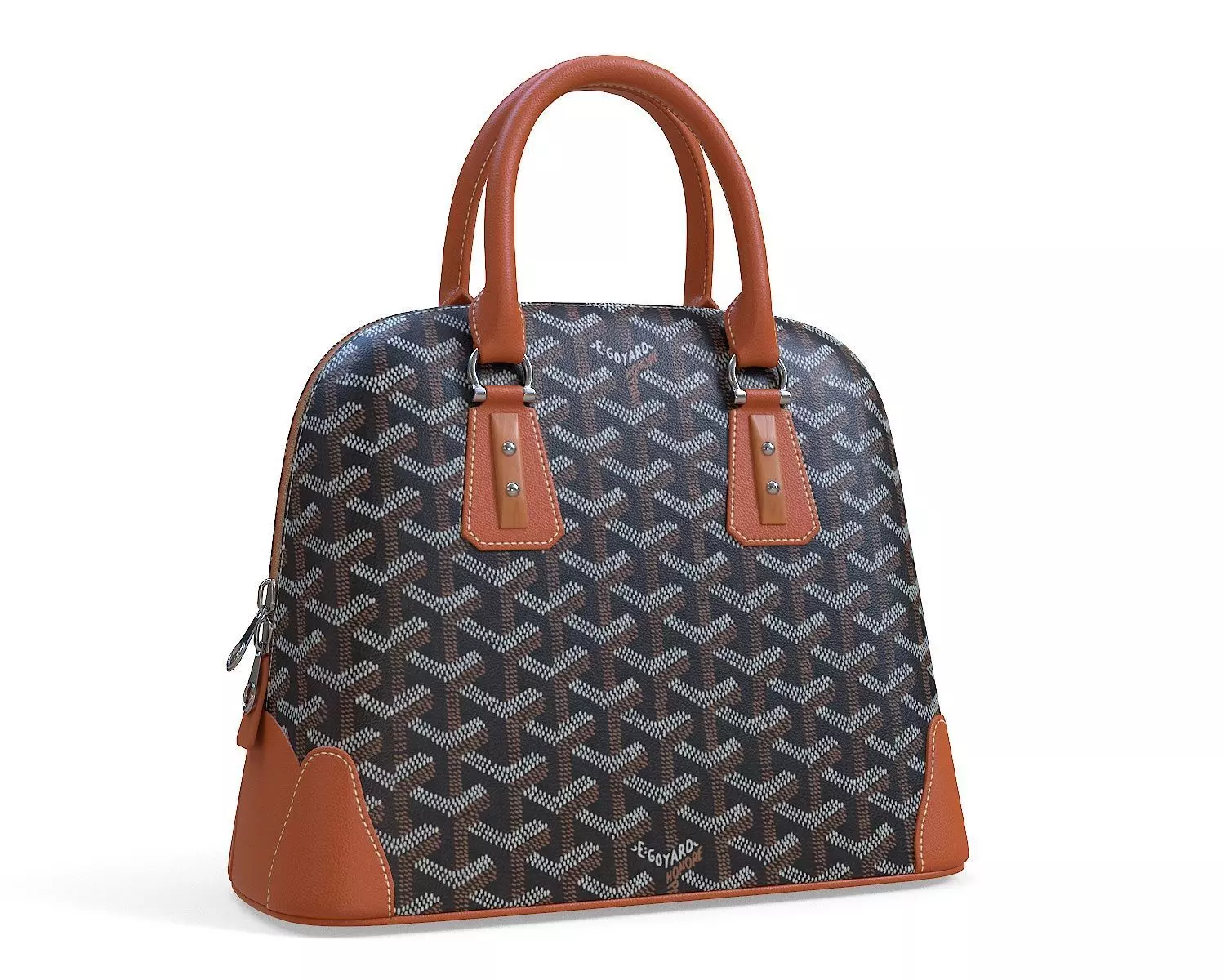 Goyard Vendome Bag Brown Low-poly 3D model_0