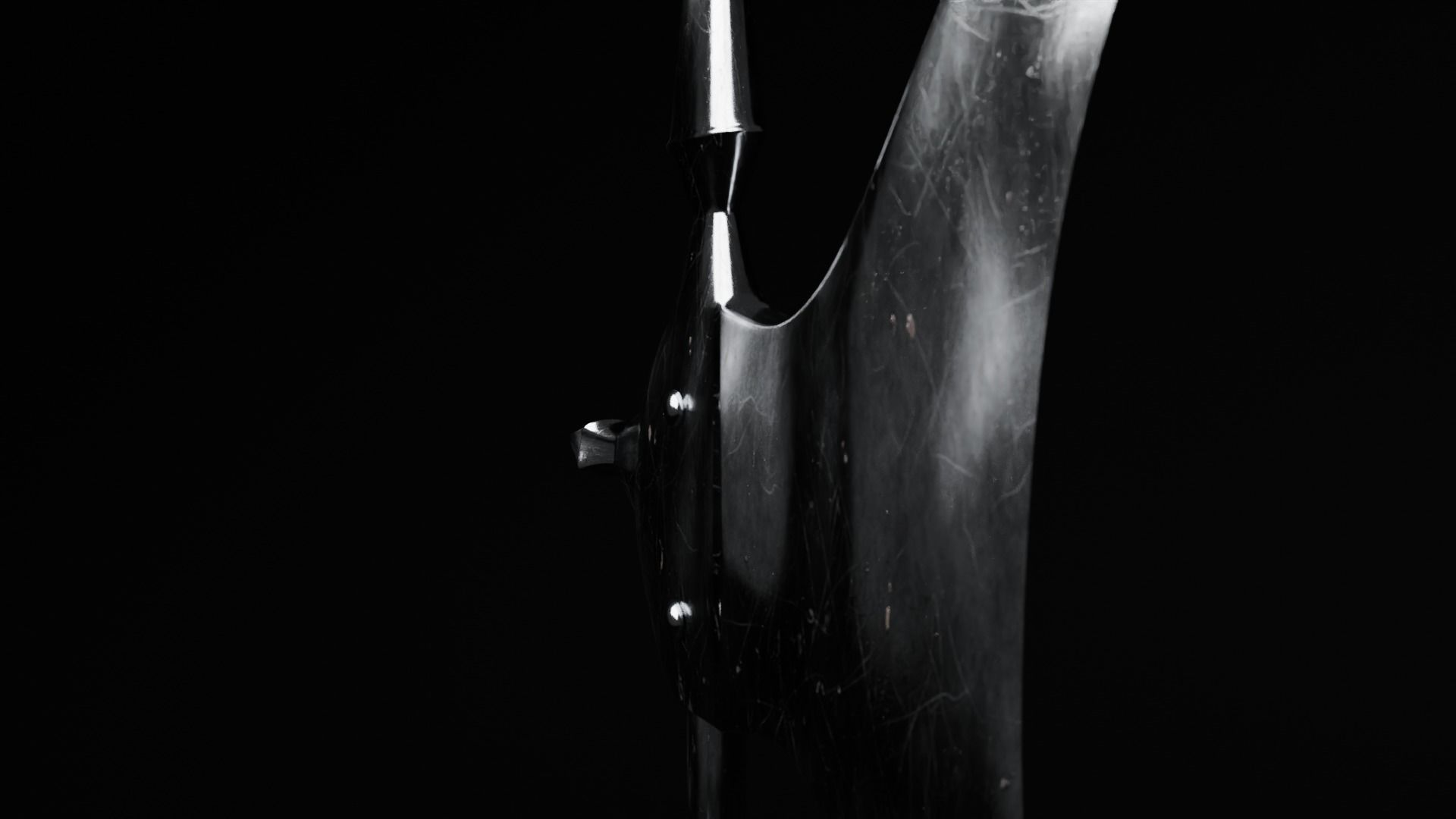 Halberd Pole Weapon Of Medieval Low-poly 3D model_5