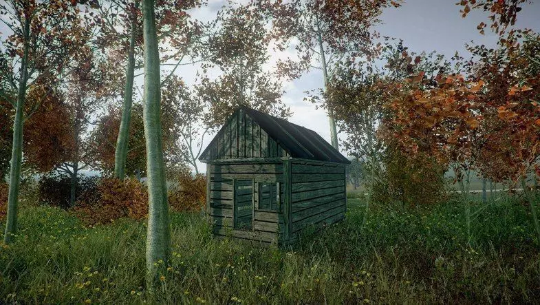 Little Forest Cabin Low-poly 3D model_0