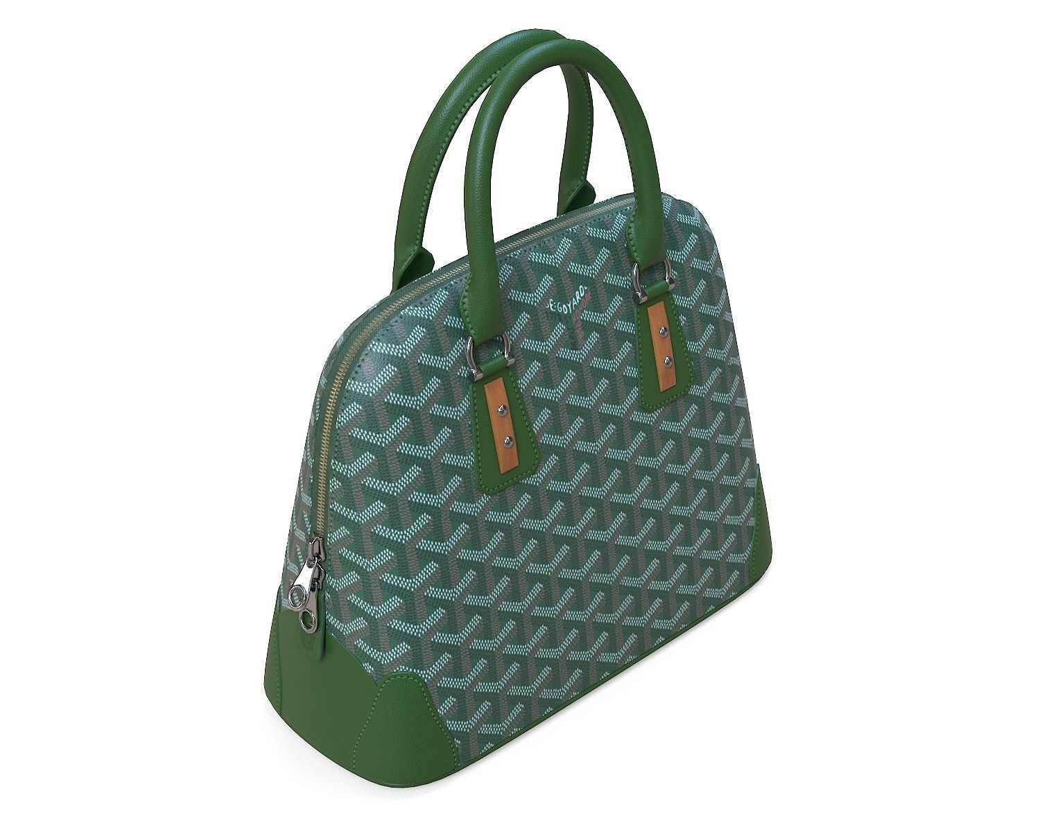 Goyard Vendome Bag Green Low-poly 3D model_5