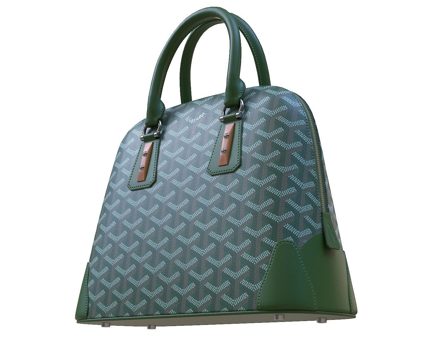 Goyard Vendome Bag Green Low-poly 3D model_4