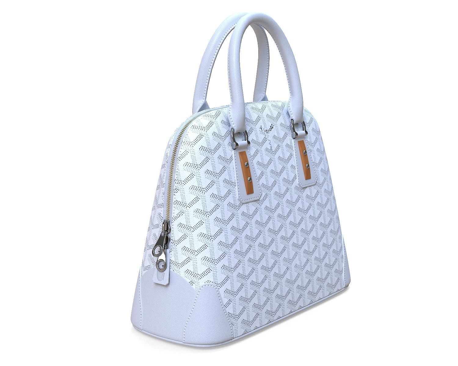 Goyard Vendome Bag White Low-poly 3D model_2