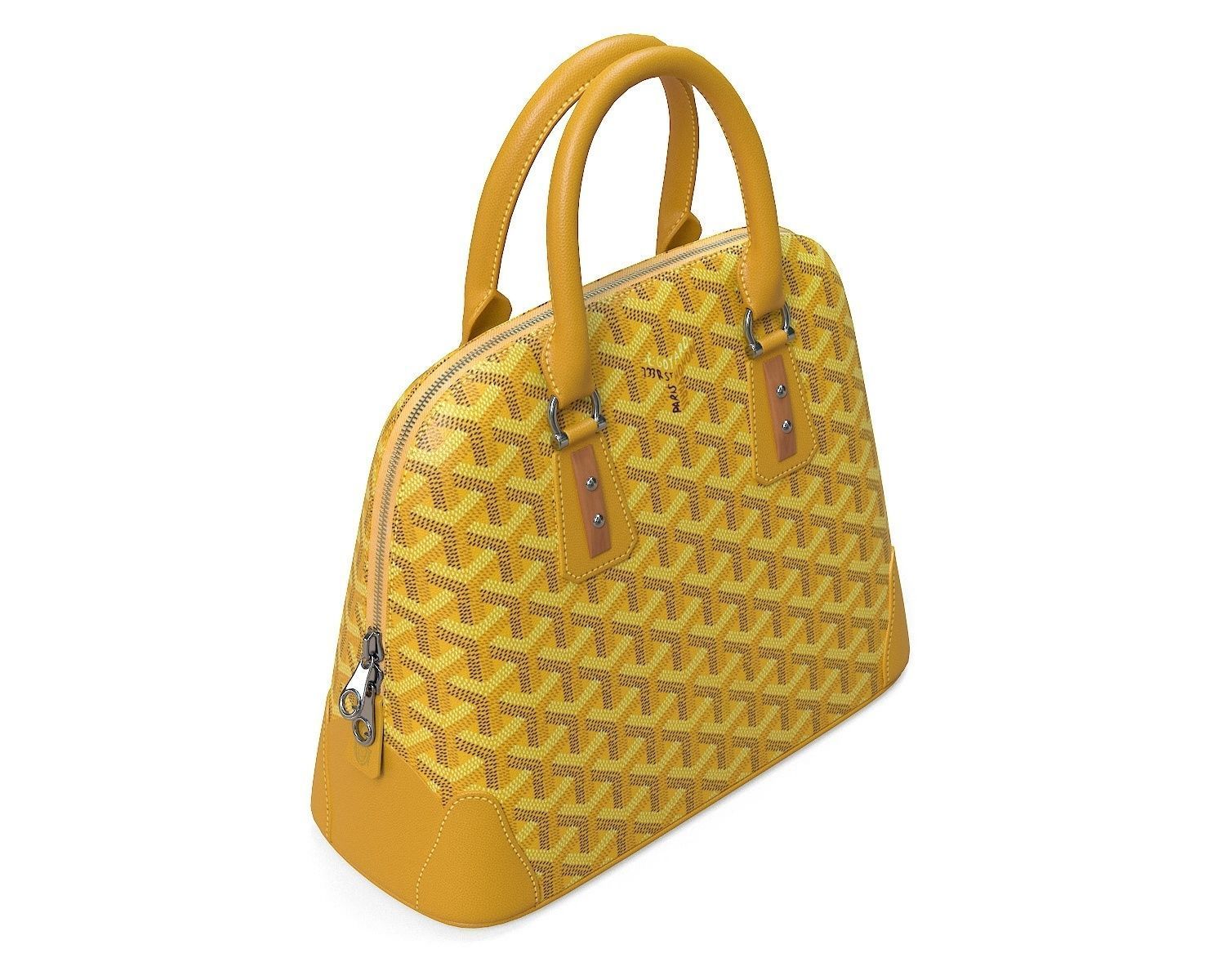 Goyard Vendome Bag Yellow Low-poly 3D model_5