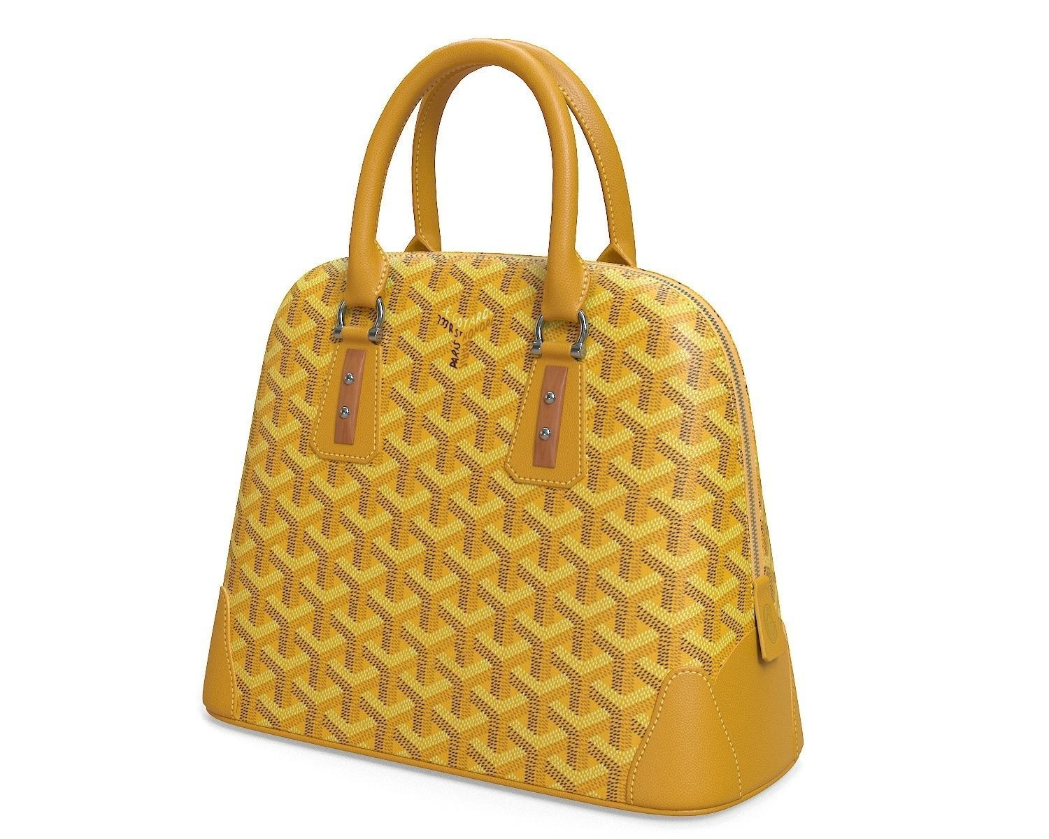 Goyard Vendome Bag Yellow Low-poly 3D model_1