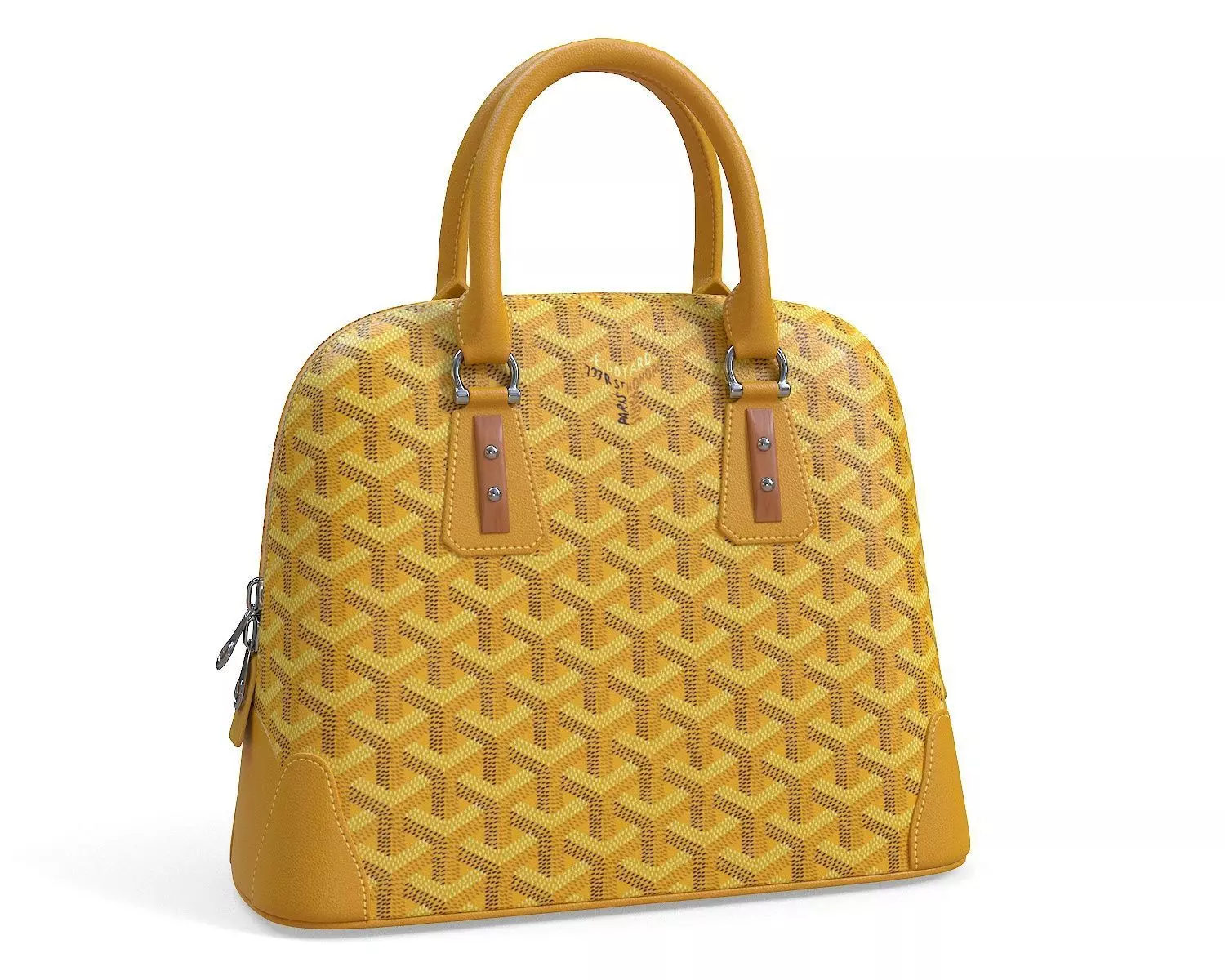 Goyard Vendome Bag Yellow Low-poly 3D model_0