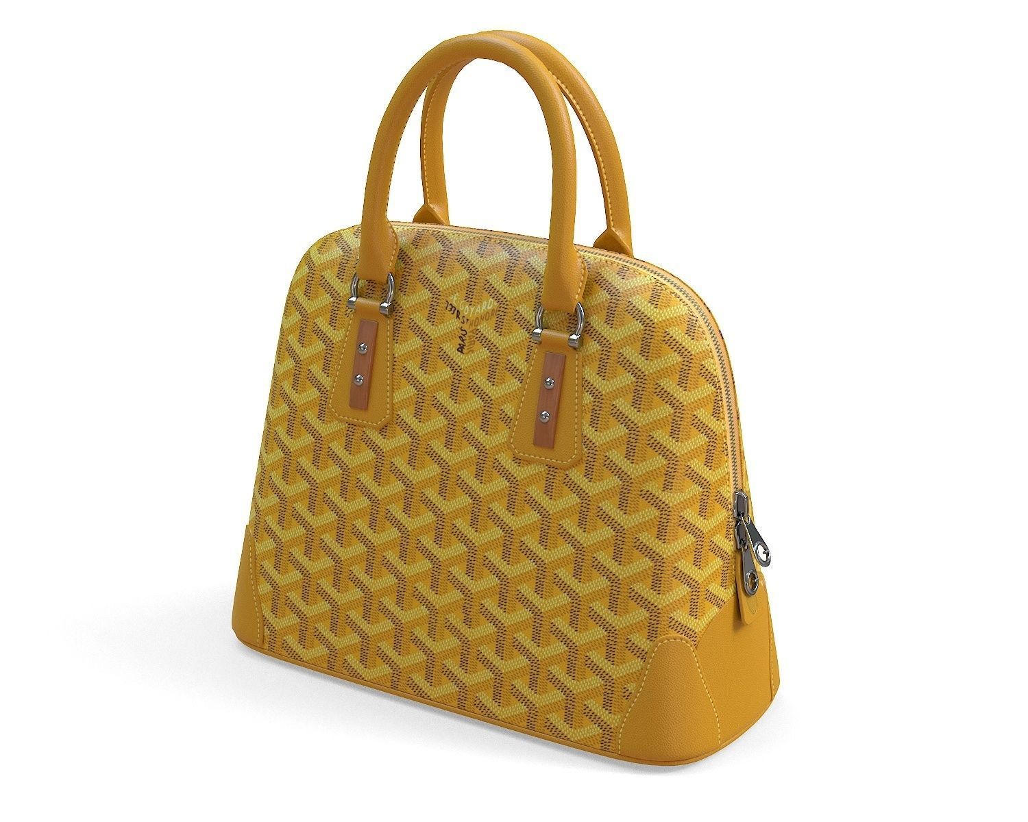 Goyard Vendome Bag Yellow Low-poly 3D model_3