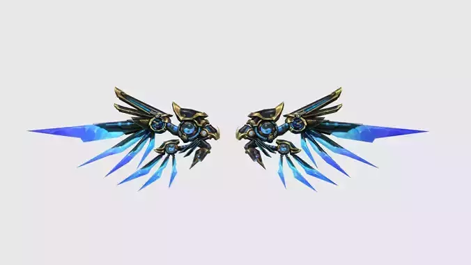 Scifi Metal Wing Low-poly 3D model