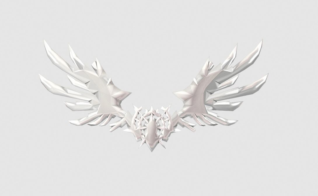 Futuristic Wing Low-poly 3D model_7