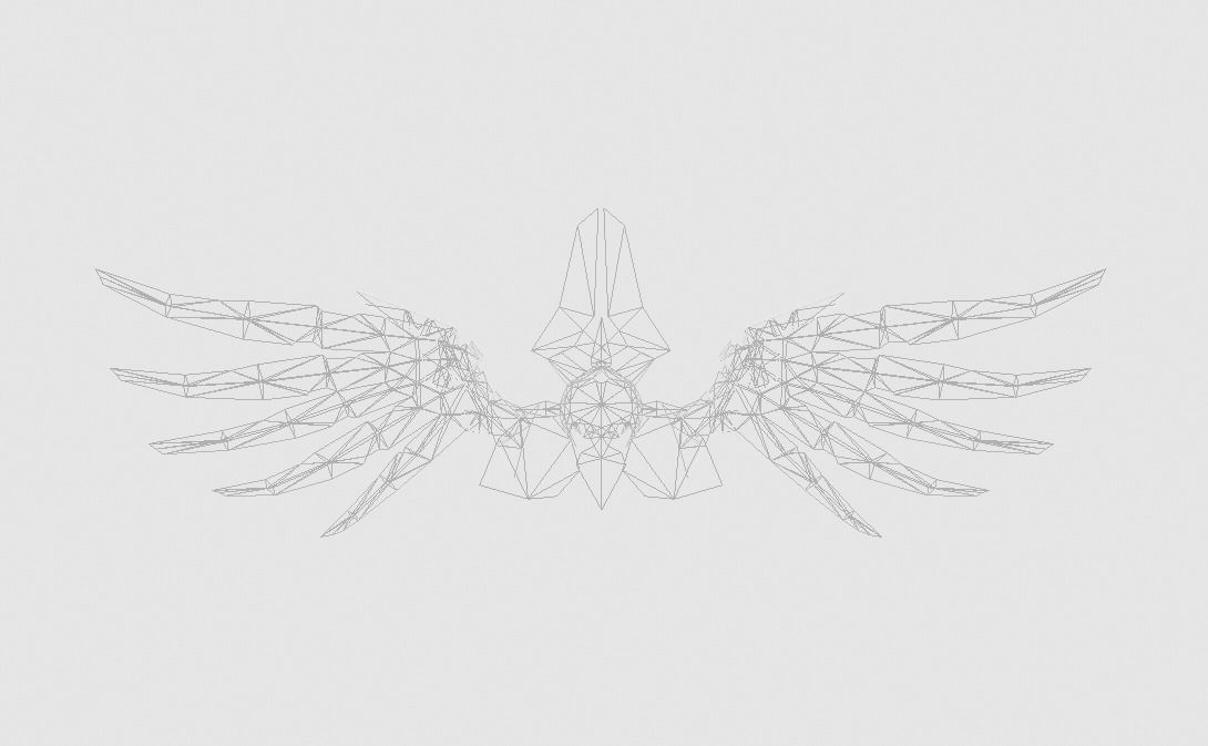 Futuristic Wing Low-poly 3D model_8