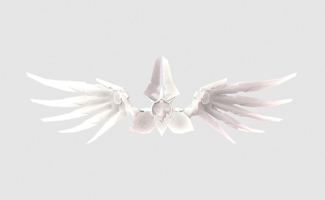 Futuristic Wing Low-poly 3D model_1