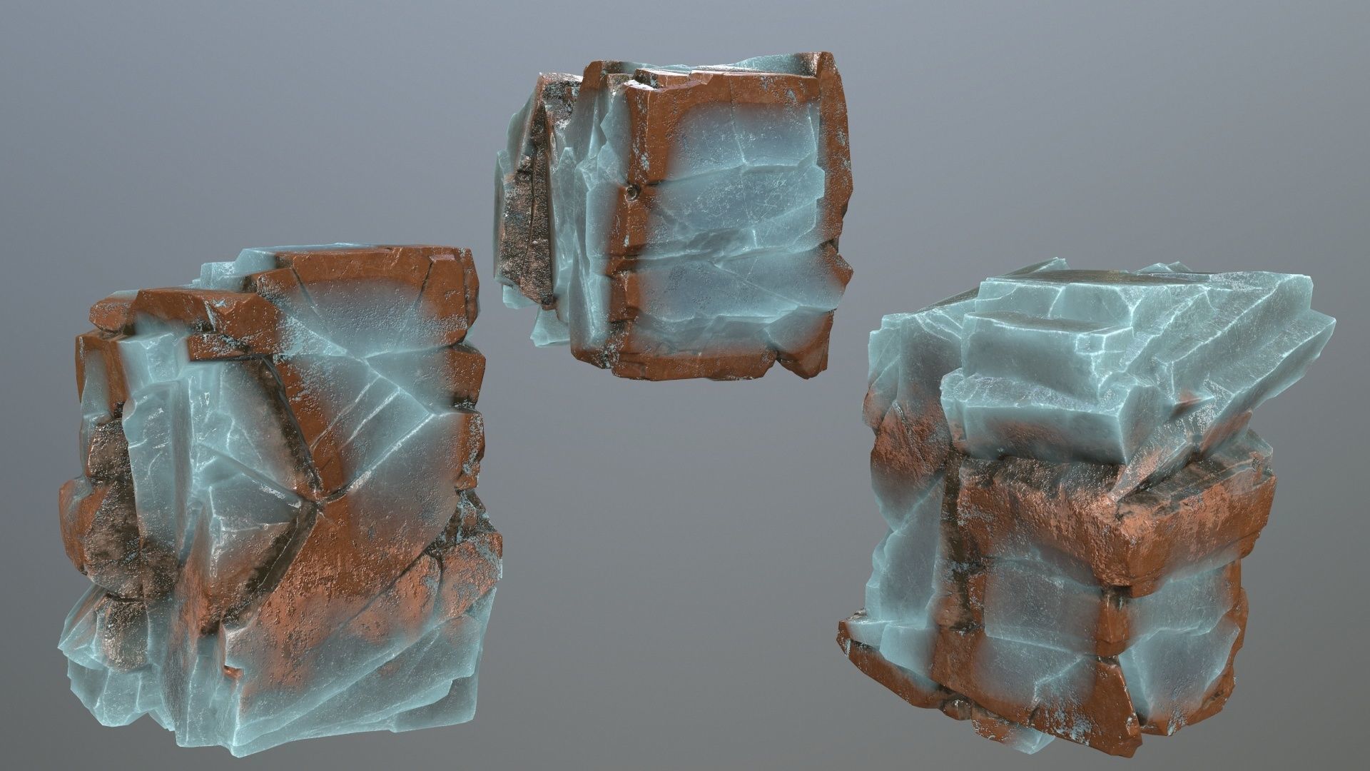 ice rocks Low-poly 3D model_9