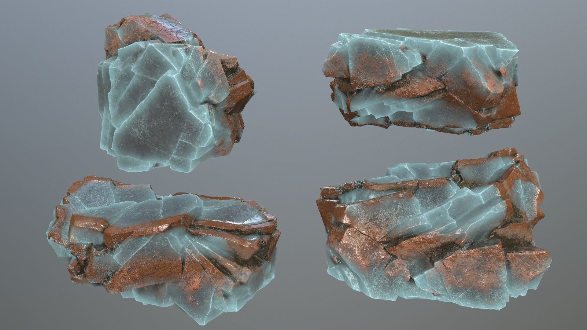 ice rocks Low-poly 3D model_4