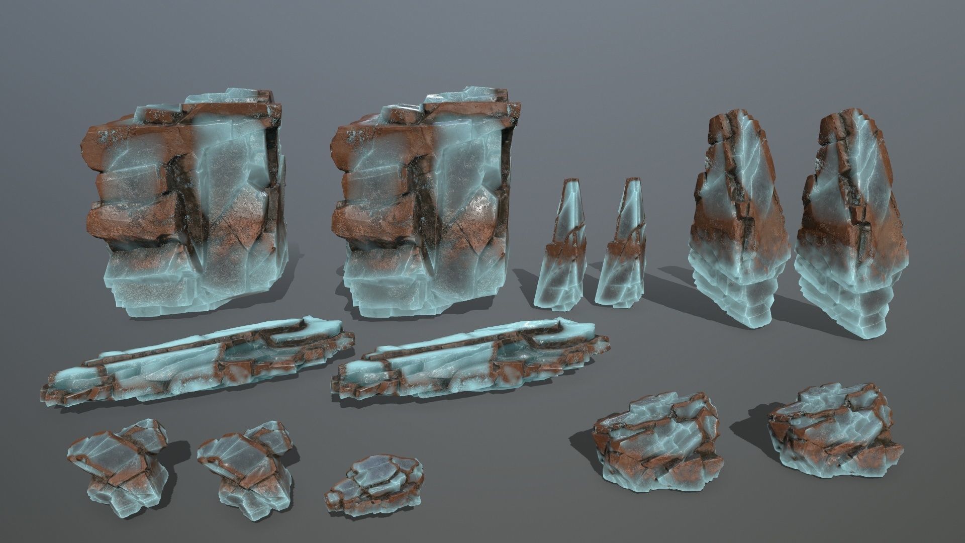 ice rocks Low-poly 3D model_17