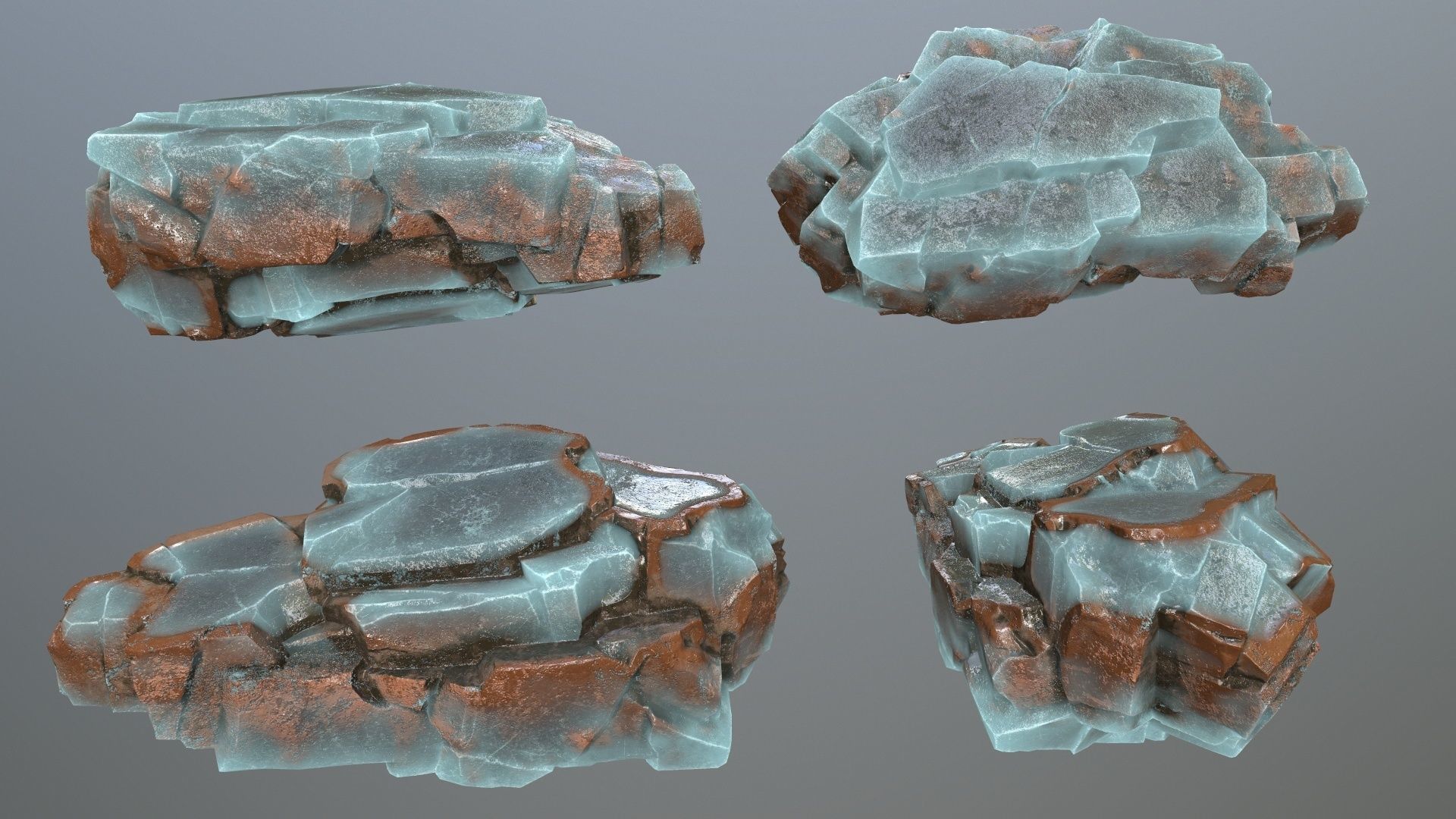 ice rocks Low-poly 3D model_5