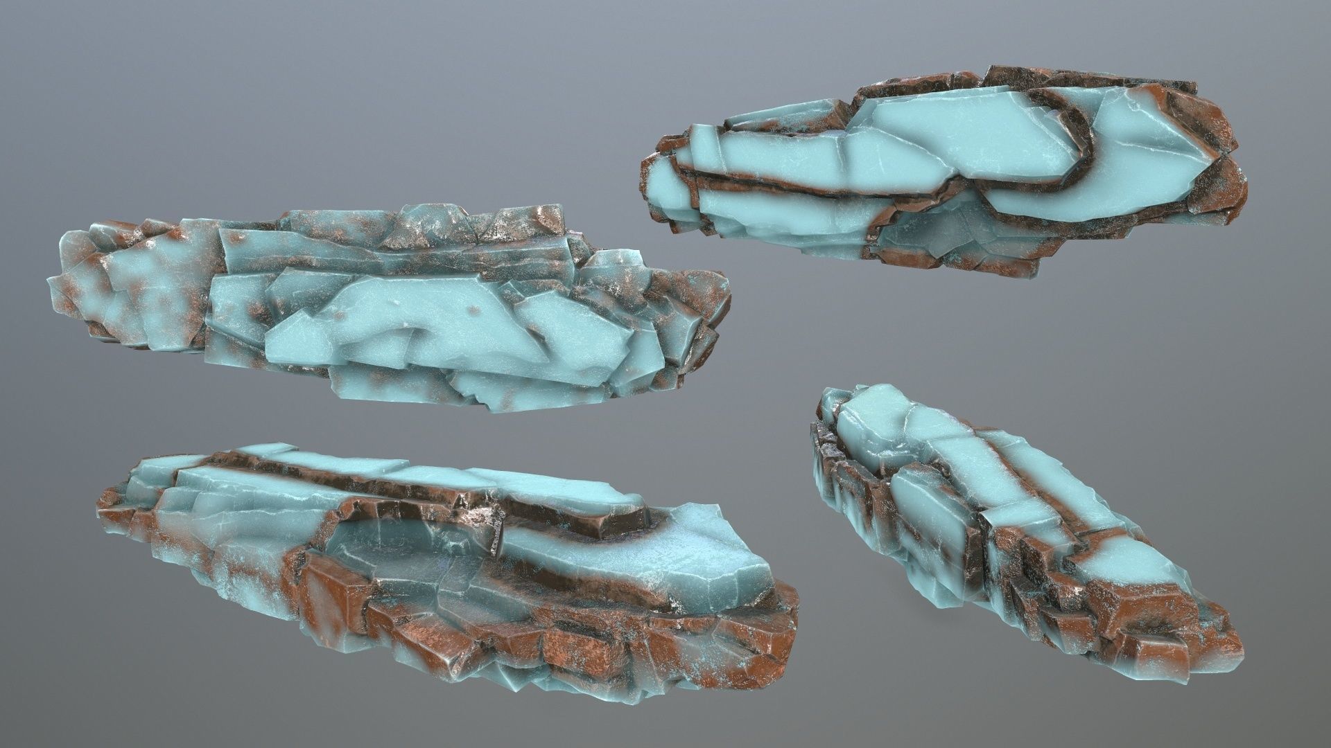 ice rocks Low-poly 3D model_3