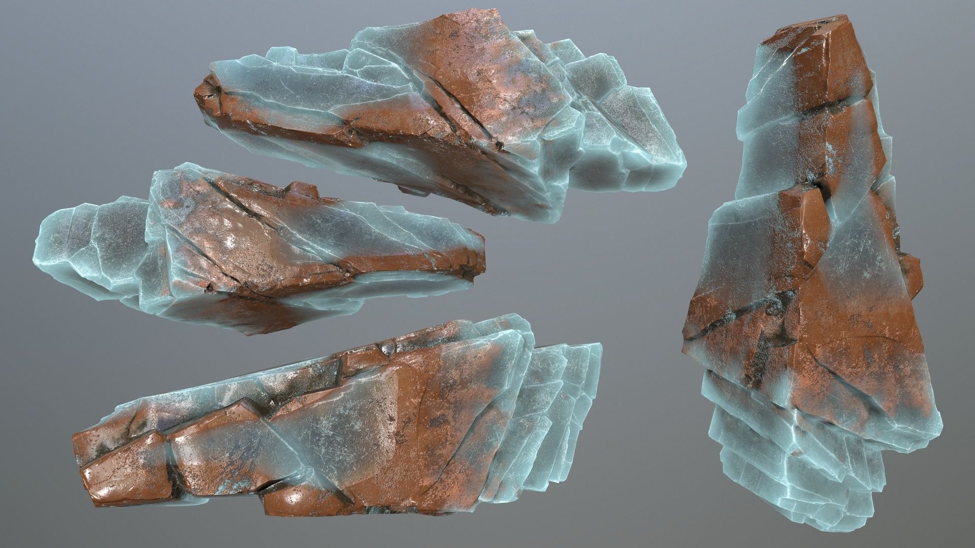 ice rocks Low-poly 3D model_7