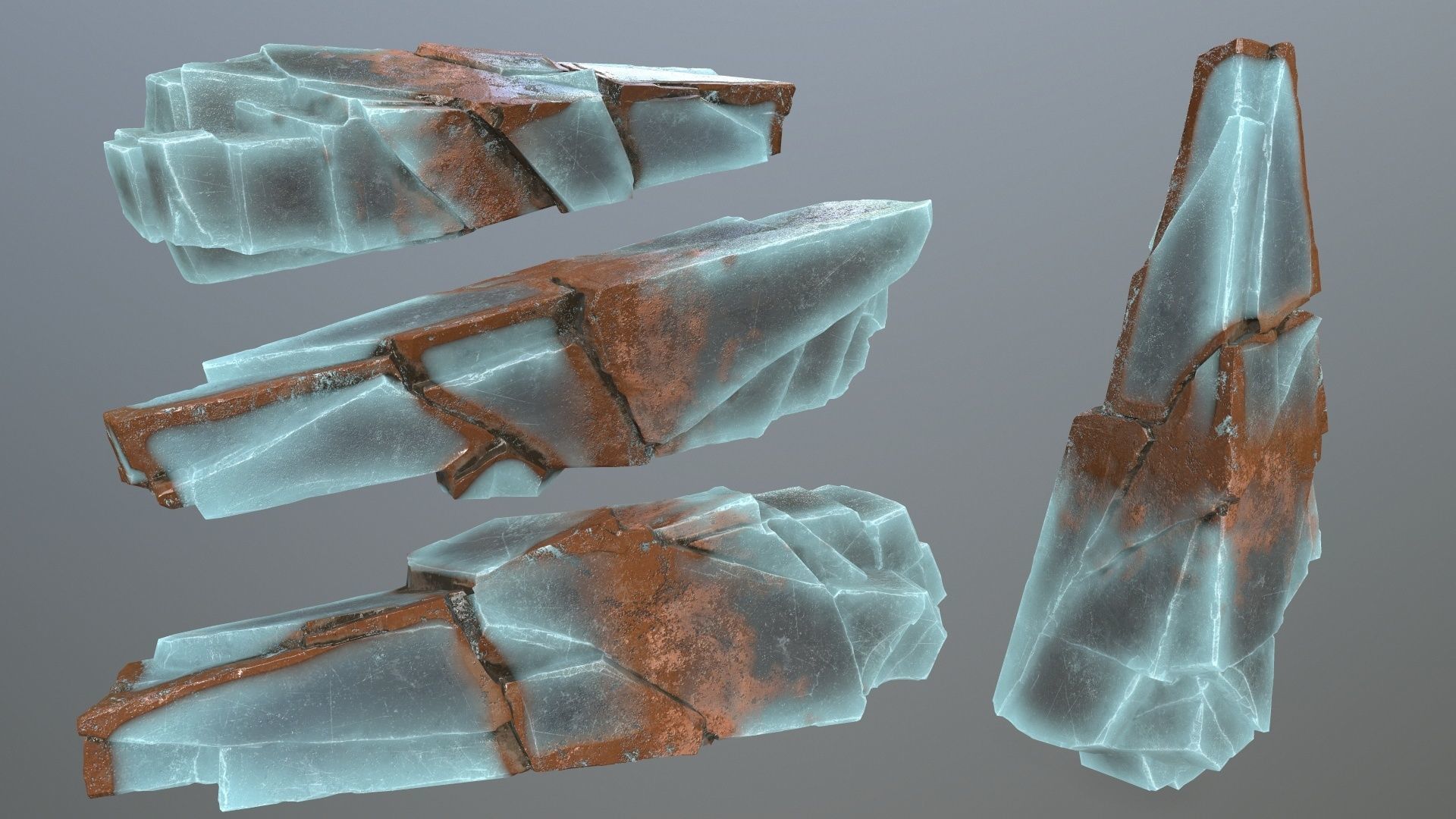 ice rocks Low-poly 3D model_8
