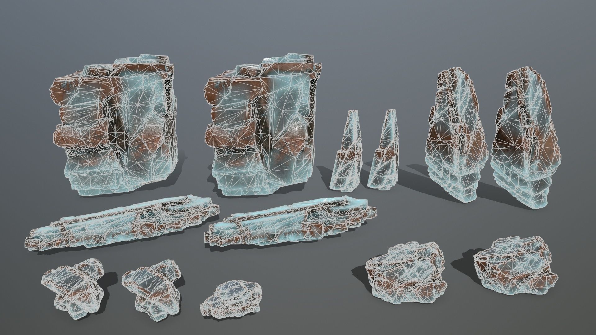 ice rocks Low-poly 3D model_18