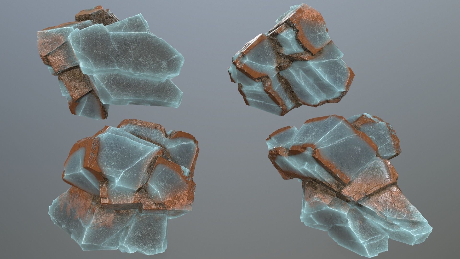 ice rocks Low-poly 3D model_6