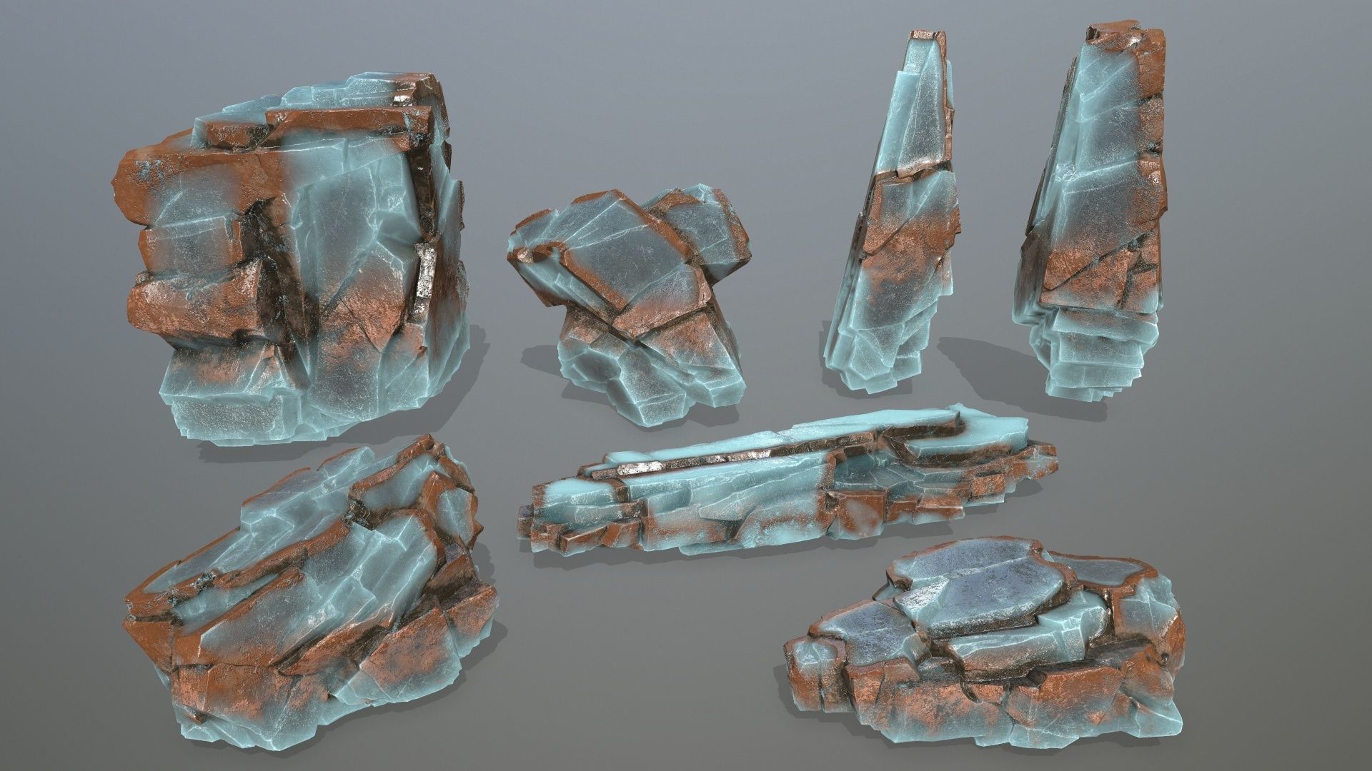 ice rocks Low-poly 3D model_2