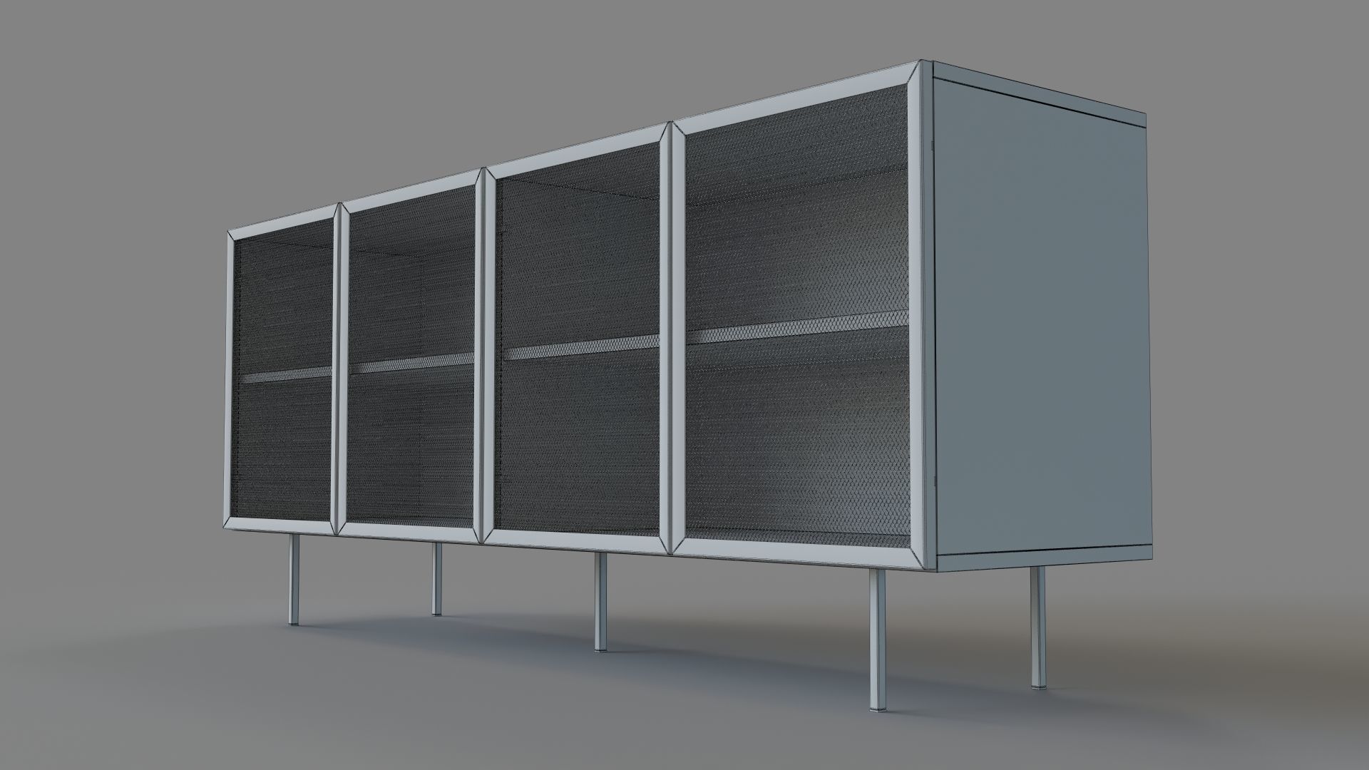 Trace Wire Mesh Cabinet Credenza 3D model_5