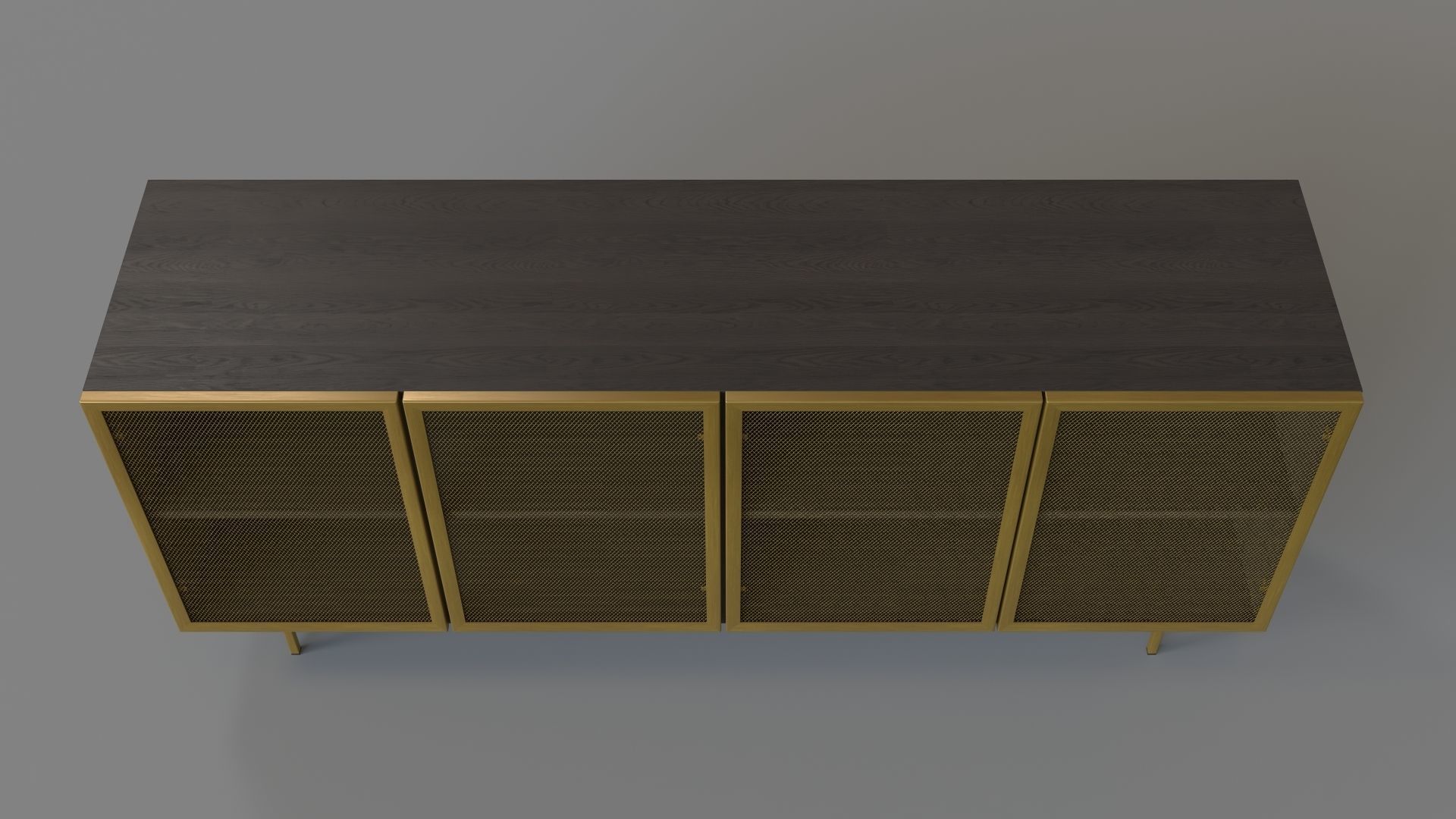 Trace Wire Mesh Cabinet Credenza 3D model_3