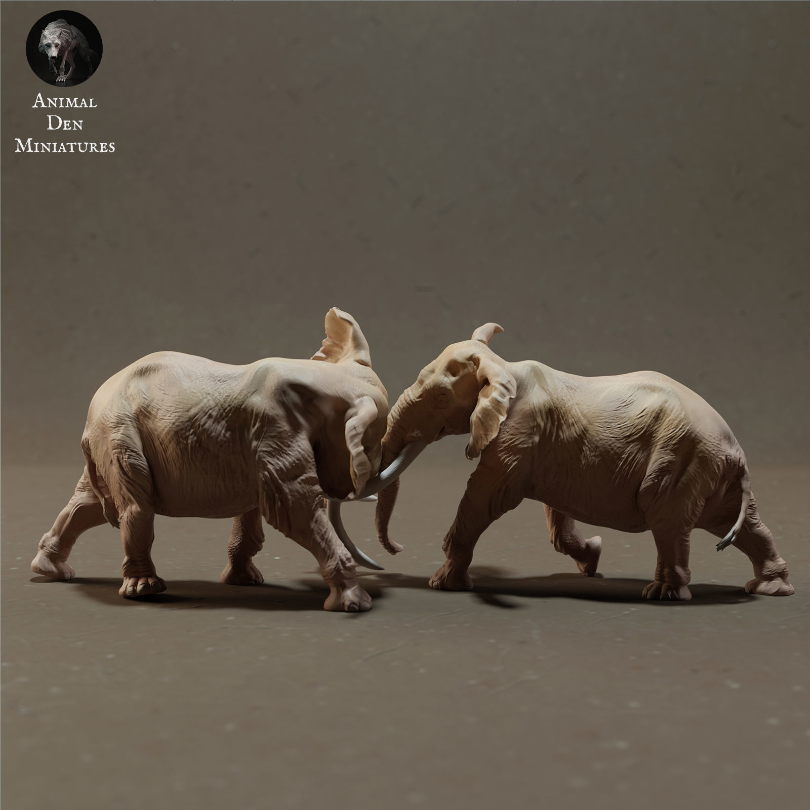 Elephant Bulls Fight 3D print model_3