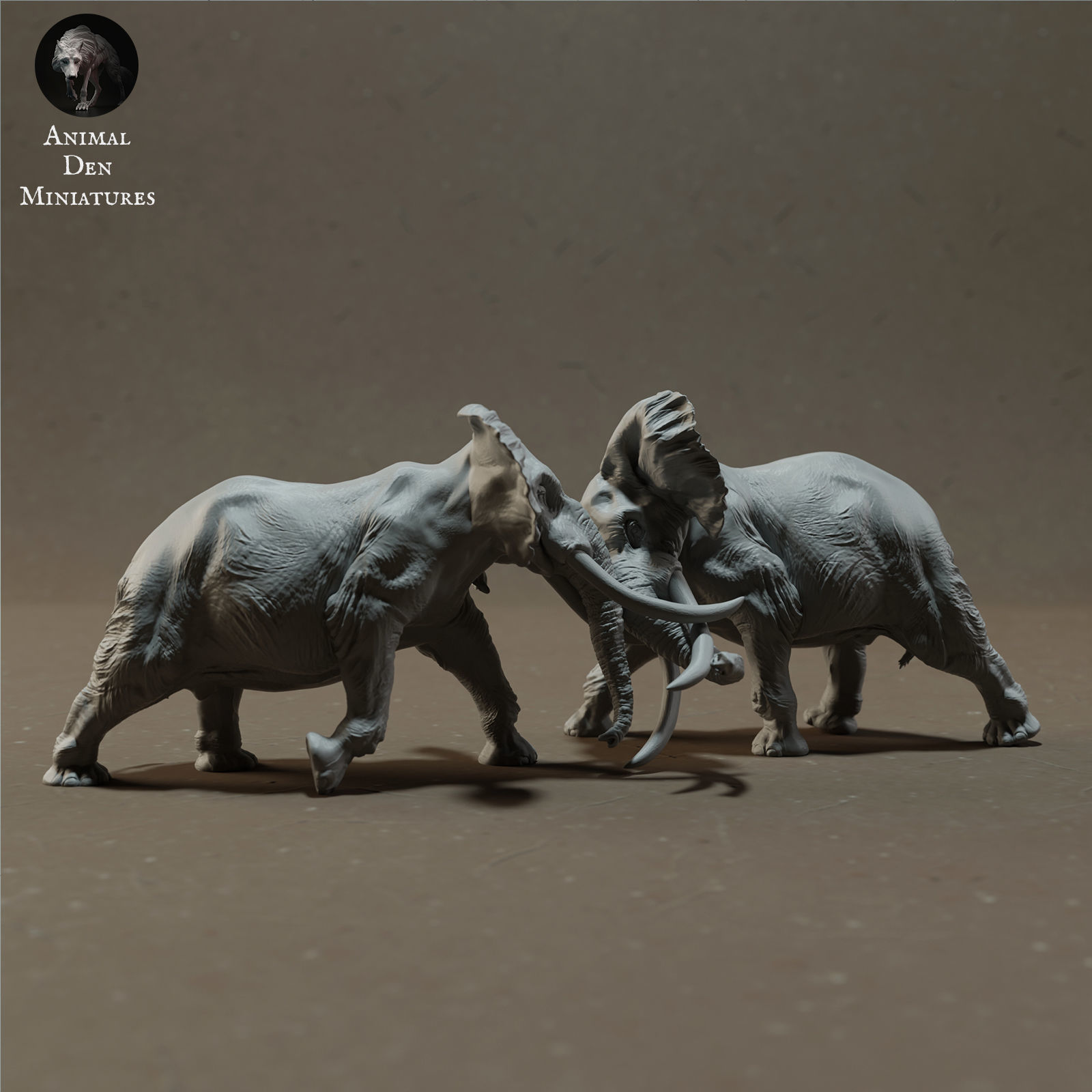 Elephant Bulls Fight 3D print model_5